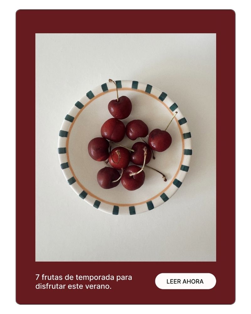 Newsletter sobre siete frutas de temporada para disfrutar este verano